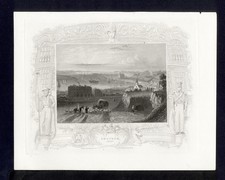 CHATAM , KENT , di TOMBLESON , incisione del 1840+ PASSEPARTOUT