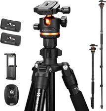 76" Camera Tripod Travel Tripod Camera W/ 360  Ball Head  Phone Holder Max Load