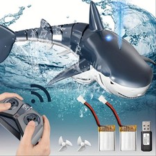 HOME RC Tiburón Juguete USB Recargable con Luces y Spray de Agua - Juguete para Niños para Piscina