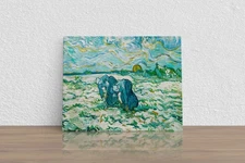 Vincent van Gogh "Two Peasant Women Digging in" Canvas Print Wall Art Home Decor