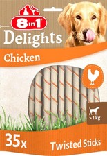 8in1 Delights Chicken Twisted Sticks - Gesunde Hundekaustangen 35 Stk
