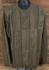 Pinnacle Collection Knit Crewneck Brown Sweater Golf Club Mens L Made in USA