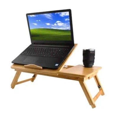 Bamboo Laptop Table   Adjustable & Ventilated
