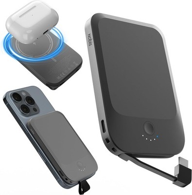 Ultra Slim 5000mAh Magnetic Wireless Power Bank Portable 22.5W PD Fast Charging
