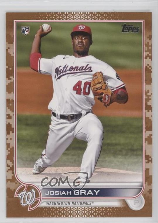2022 Topps Series 1 Memorial Day Camo 9/25 Josiah Gray #43 Rookie RC w5p
