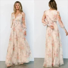 Baltic Born Layla Tulle Maxi Dress Size S Romantic Floral Fairy Prairie Illusion