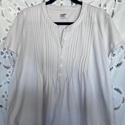 Lands' End Women's Short Sleeve Pintuck Blouse