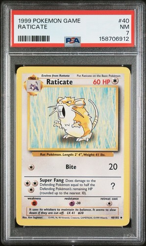 Raticate graded PSA 7 for sale on eBay
