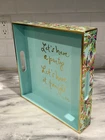 Lilly Pulitzer Lacquer Serving Drink Tray 12x12 Floral Multicolor Party Pattern