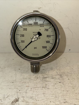 #ad New Old Stock Noshok 316 SS Tube and Socket Pressure Gauge 0 1000 PSI $148.80
