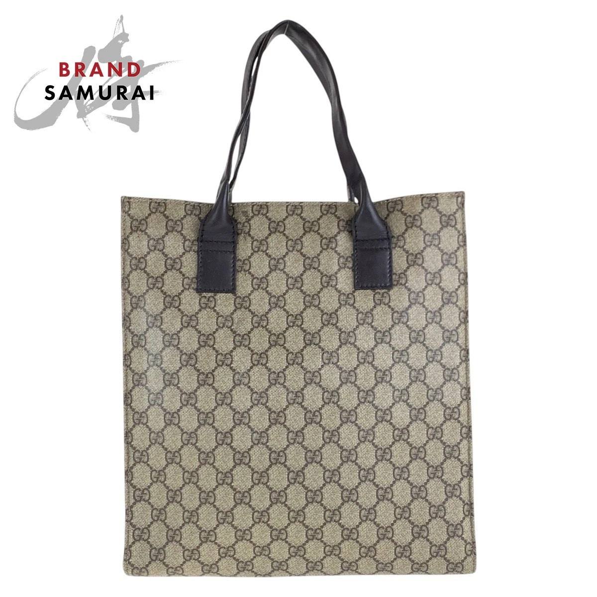 Sac fourre tout Gucci marron GG Supreme toile cuir 29x34x13cm occasion