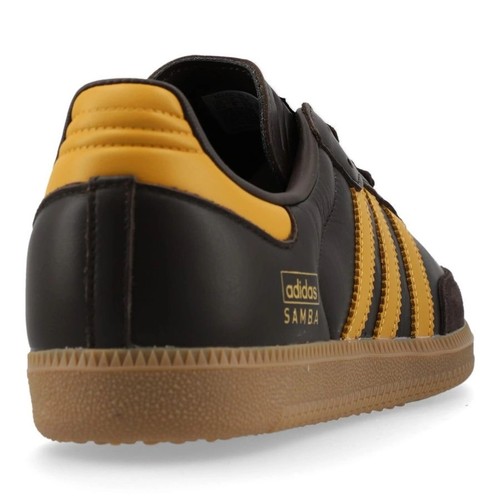 Größe 11,5 - adidas Originals Herren Samba OG Schuhe, dunkelbraun/Preloved Yellow. - Bild 6 von 8