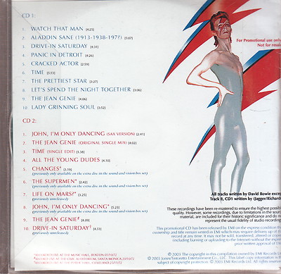 david bowie aladdin sane 2x cd promo 30th anniversary edition | eBay