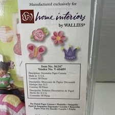 Vtg Wallies Home Interiors Girly  Removable Paper Cutouts #36247 Made In USA