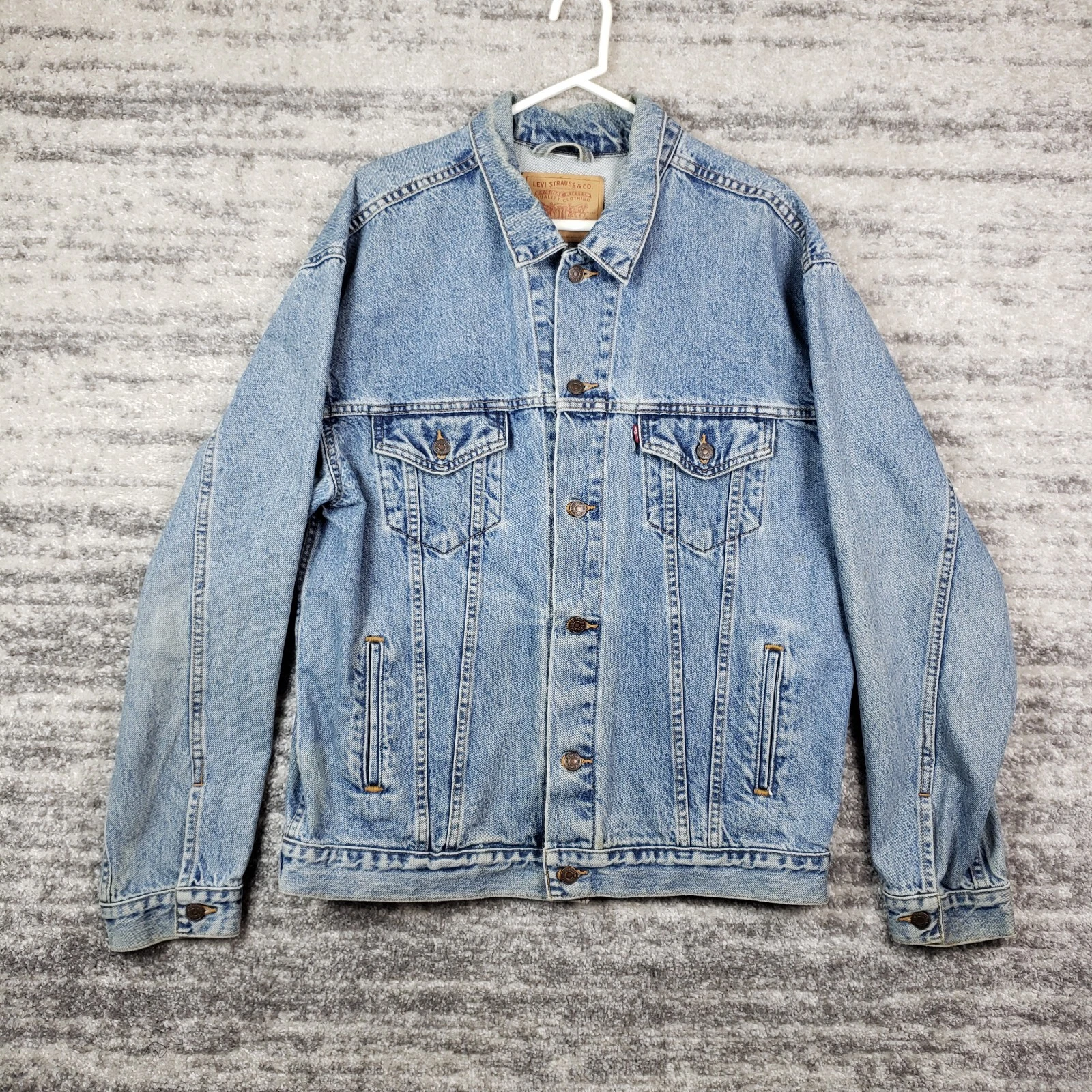 Levi's Denim Jean Jacket Men's Size XL Button Up Collared Trucker Vtg 90's Blue