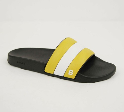 Bally Men's Black Rubber Slide Sandals 