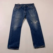 LEVI'S 501 Jeans Mens (34 Inch Waist) (30 Inch Leg) Regular Fit Blue
