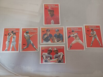 '87 Topps RECORD BREAKERS SET #1-7 McGuire ERROR CARD HOF NOLAN RYAN