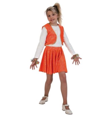 Kinderkostüm ''Roxy Orange'', Outfit mit Glitzerpunkten 12211413F