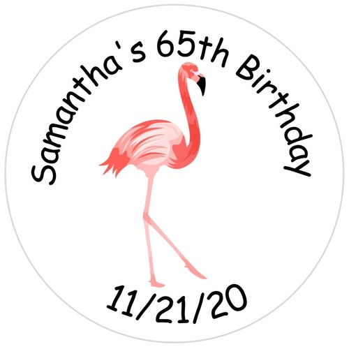 108 Flamingo Party Favors - Birthday Retirement Anniversary Hershey Kiss Labels - Picture 14 of 23