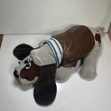 Tonka Pound Puppies Gray Brown Puppy Dog w/Bomber Jacket stuffed animal plush