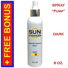 SUN GODDESS - Sunless Self Tanning Spray Pump - DARK - 8 oz  Best Tanner Mitt