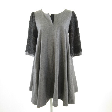 Flicka One Piece Mini Dress Skipper Lace Gray Size 0 Ladies T431  