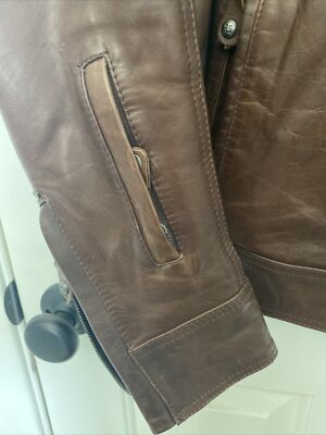 Roland Sands Designs RSD City Leather Motorcycle Jacket Brown