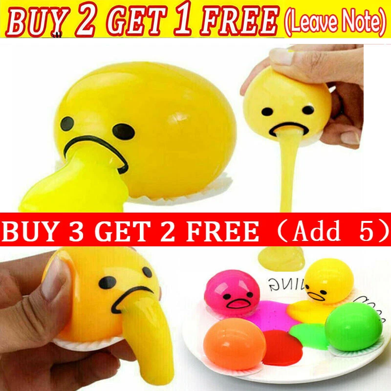 Squishy puking egg yolk stress ball with yellow goop hotsell