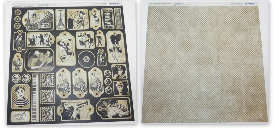 GRÁFICO DE CHAMADA DE CORTINA 45 ETIQUETAS E BORDAS DUPLA FACE CARTOLINA DESIGNER 12 X 12 - Imagem 2 de 3