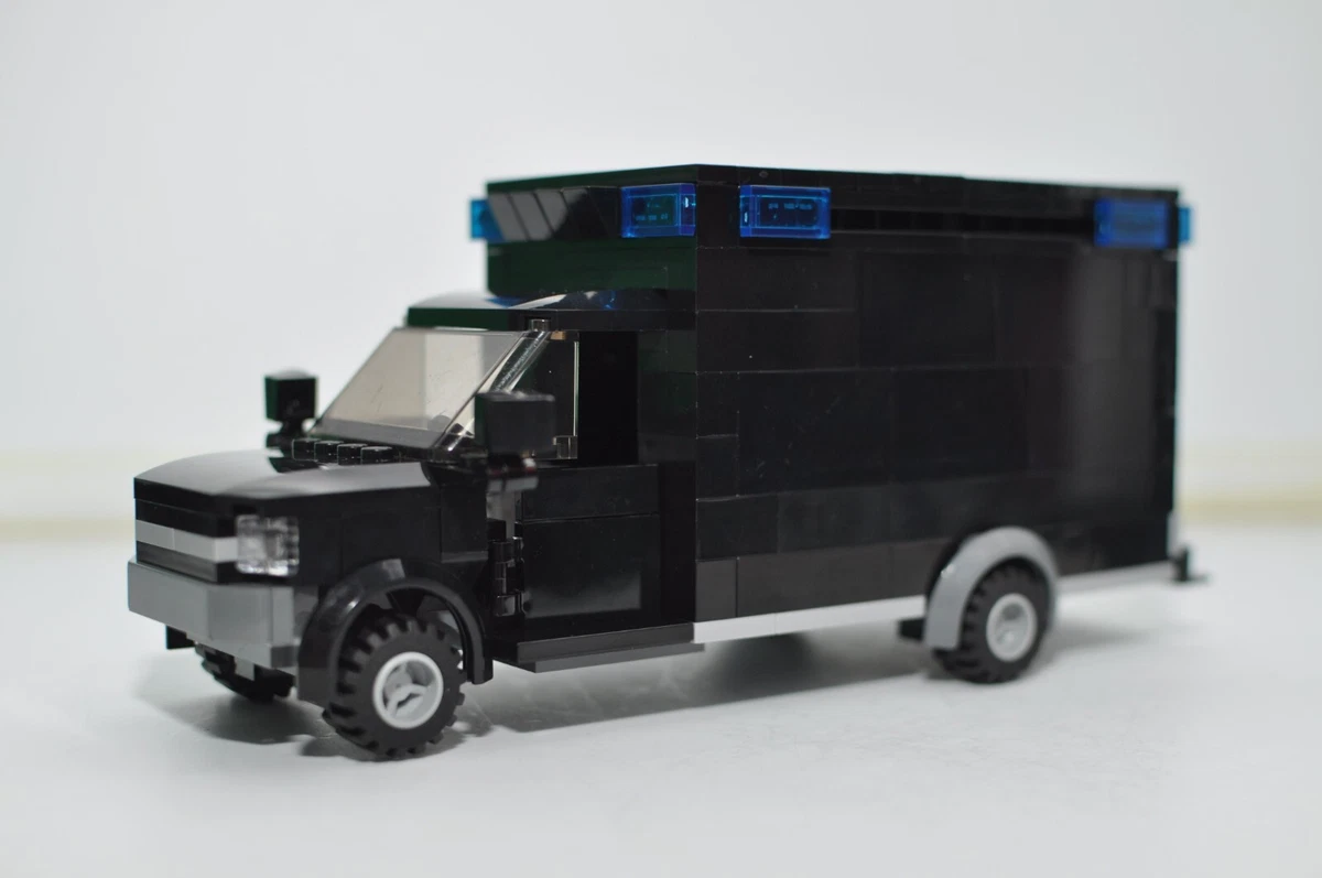 SWAT Truck Black Police City Custom Model compatible and Built