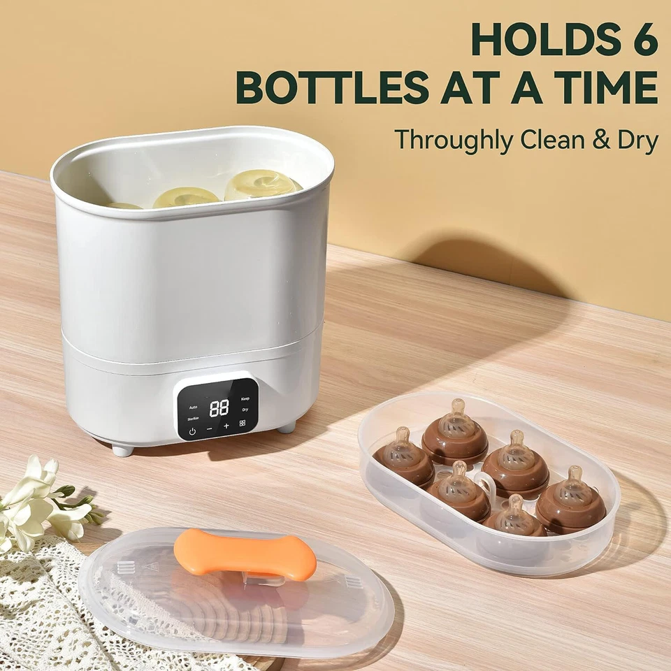 Baby Electric Steam Bottle Sterilizer and Dryer Fit for 6 Bottles Food Warmer - image 4 of 4
