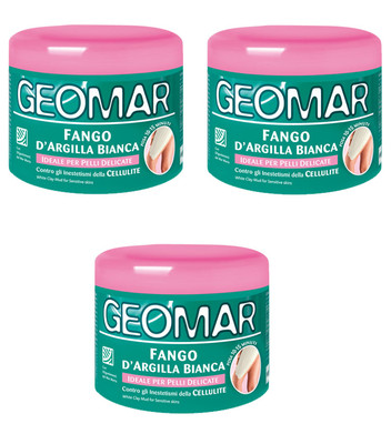 3 Stück GEOMAR WEISSER TONSCHLAMM Anti Cellulite Ideal für empfindliche Haut 600gr