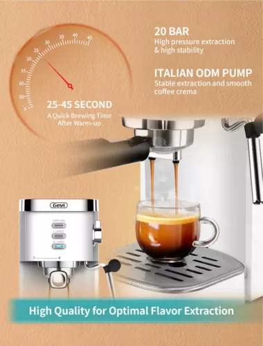 Gevi Espresso Machine 20 Bar with Milk Frother Coffee Machine Latte Cappuccino image