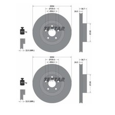 2x Textar 92139500 Bremsscheibe 294 mm für Toyota GR 86 ZN8 Subaru Forester SG