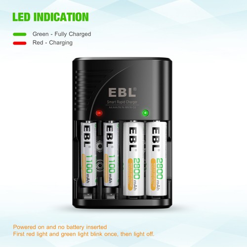Lot EBL 9V Rechargeable Batteries 9volt/ Charger For AA AAA 9V Ni-MH Ni-CD - Picture 5 of 24