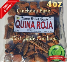 Quina Roja - Cinchona bark - Corteza de cinchona - Red cinchona 4oz