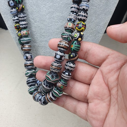 Venetian Style Aventurine Glass Beaded Necklace - Picture 8 of 24