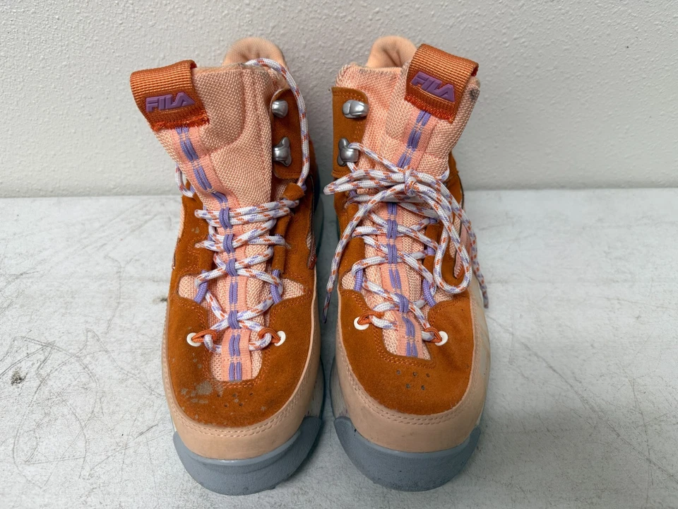 Fila Womens Renno Multi Trekking Suede Lifestyle Sneakers Shoes Orange Size 9 - Image 3 of 4