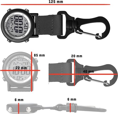 Reloj digital resistente con clip para camping y golf - Regalo ideal para aventureros - Imagen 8 de 11