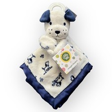 LITTLE ME Plush Navy Blue PLAYFUL PUPPY Lovey Security Snuggle Blanket Rattle