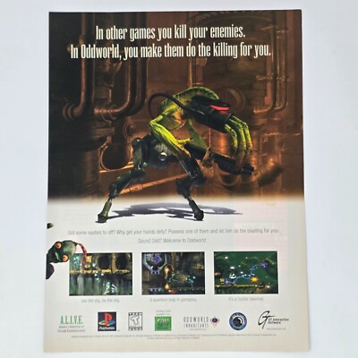 Oddworld Abe's Oddysee PlayStation 1 PS1 Killing Print Ad/Poster Promo Art