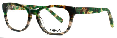 PUBLIC EYEWORKS Concord C02 Green Tortoise Womens Eyeglasses 52-18-140 B:38