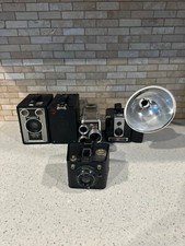 Antique Kodak Brownie Hawkeye Flash Model Camera bundle