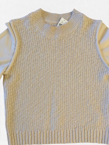 Chaleco Suéter Anthropologie Texturizado Ojales Dosfer Top Bordado Beige Talla M Nuevo con Etiquetas - Imagen 14 de 17