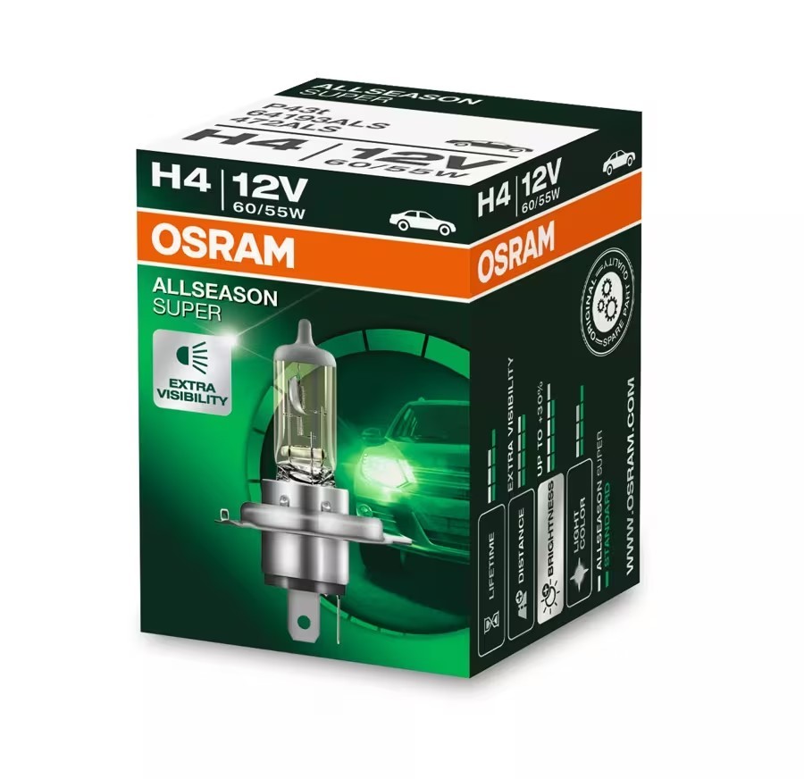12V All Season Super - H4 - 60/55W - P43t - 1 pz - Scatola - Immagine 2