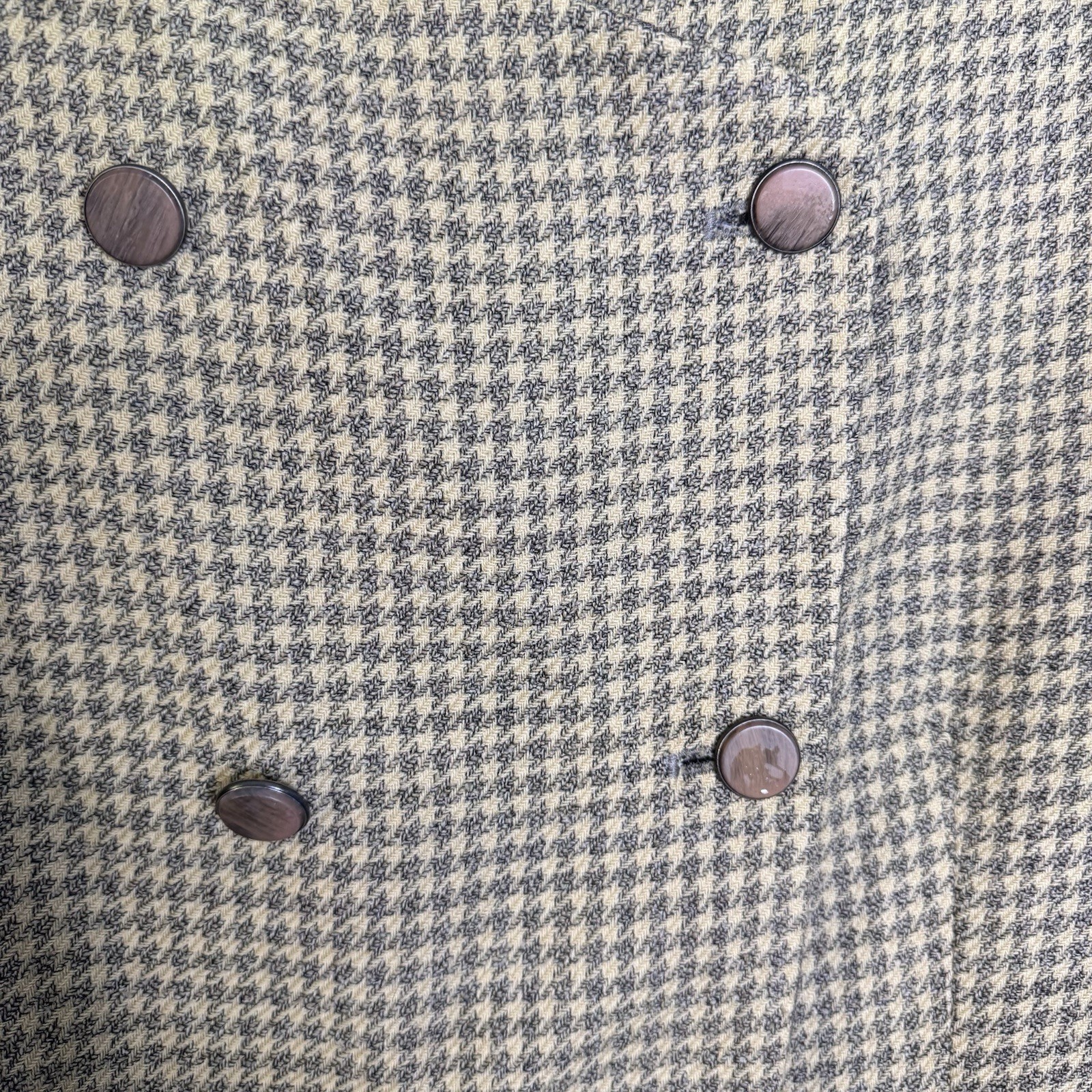 Vintage Jacques Vert Houndstooth Blazer – Wool Blend – Double Breasted – UK 14 image 5