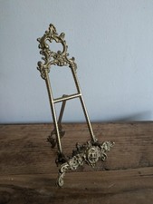 Decor Brass Display Stand Easel Quality Heavy Brass Frame Ornate Rococo Vintage