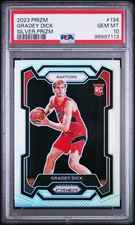 2023 PANINI PRIZM GRADEY DICK SILVER PRIZM #134 BASKETBALL ROOKIE CARD PSA 10