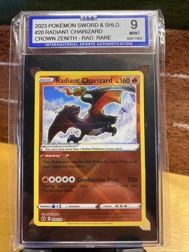 2023 Pokémon Sword & Shield Crown Zenith #20 Radiant Charizard ISA 9 - Picture 1 of 2